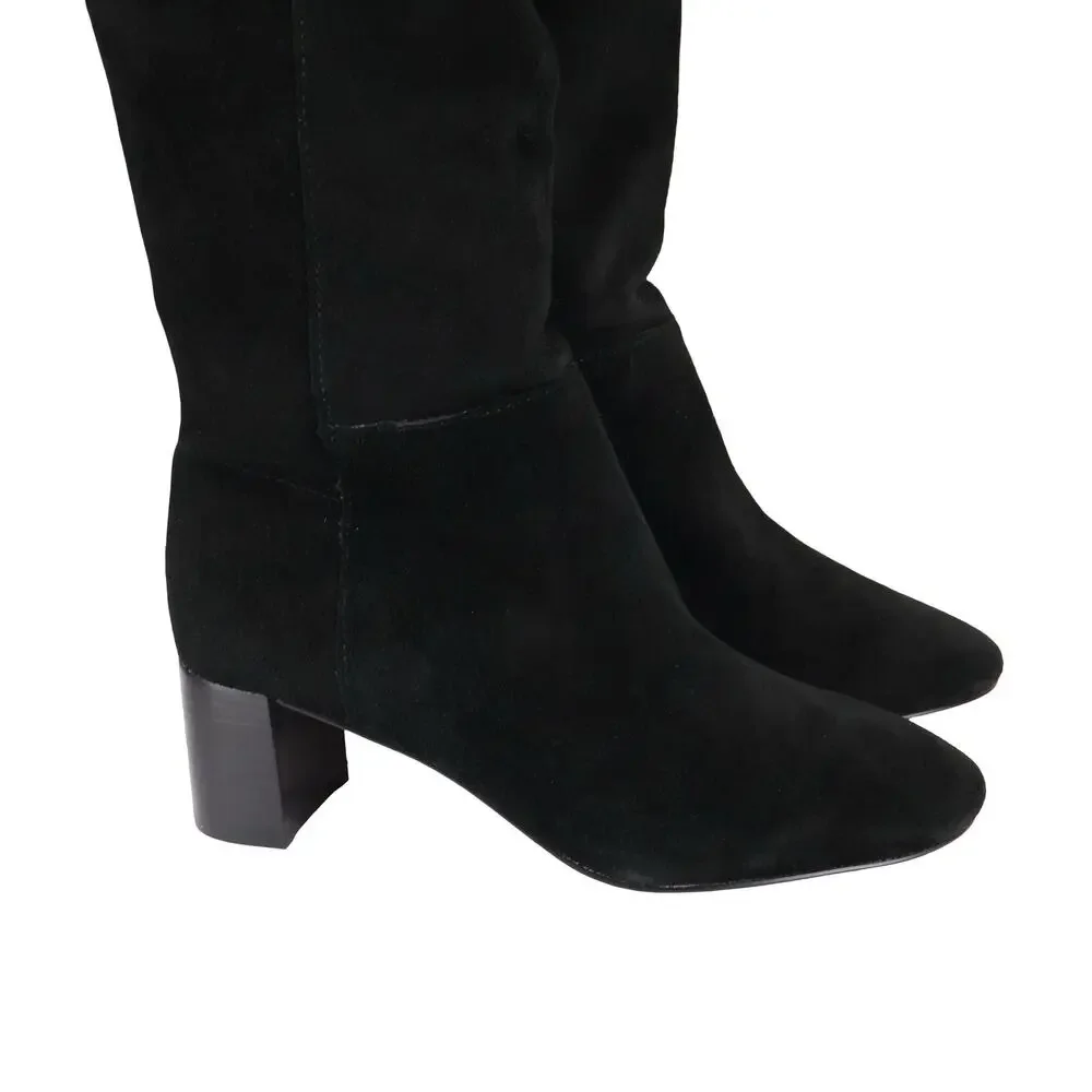 NWOB Madewell The Sylvia Over The Knee Black Suede Boot Size 6